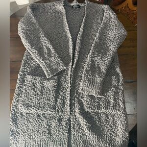 Merokeety Elegant Sweater Gray Women's Cardigan Long Sleeve Pockets Medium
